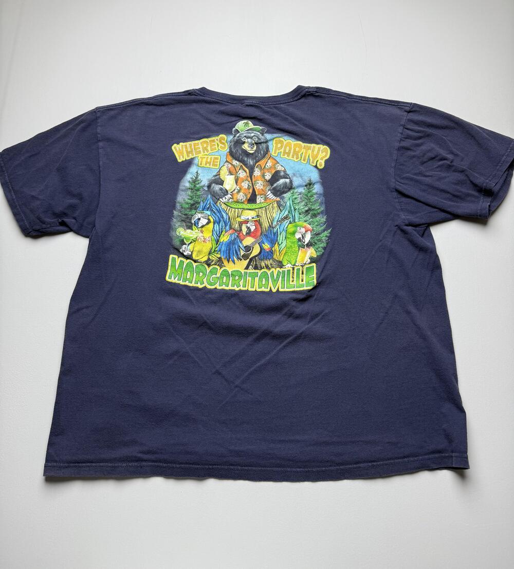 Margaritaville Shirt Mens 2XL Blue Wheres The Party Bear Graphic Tee